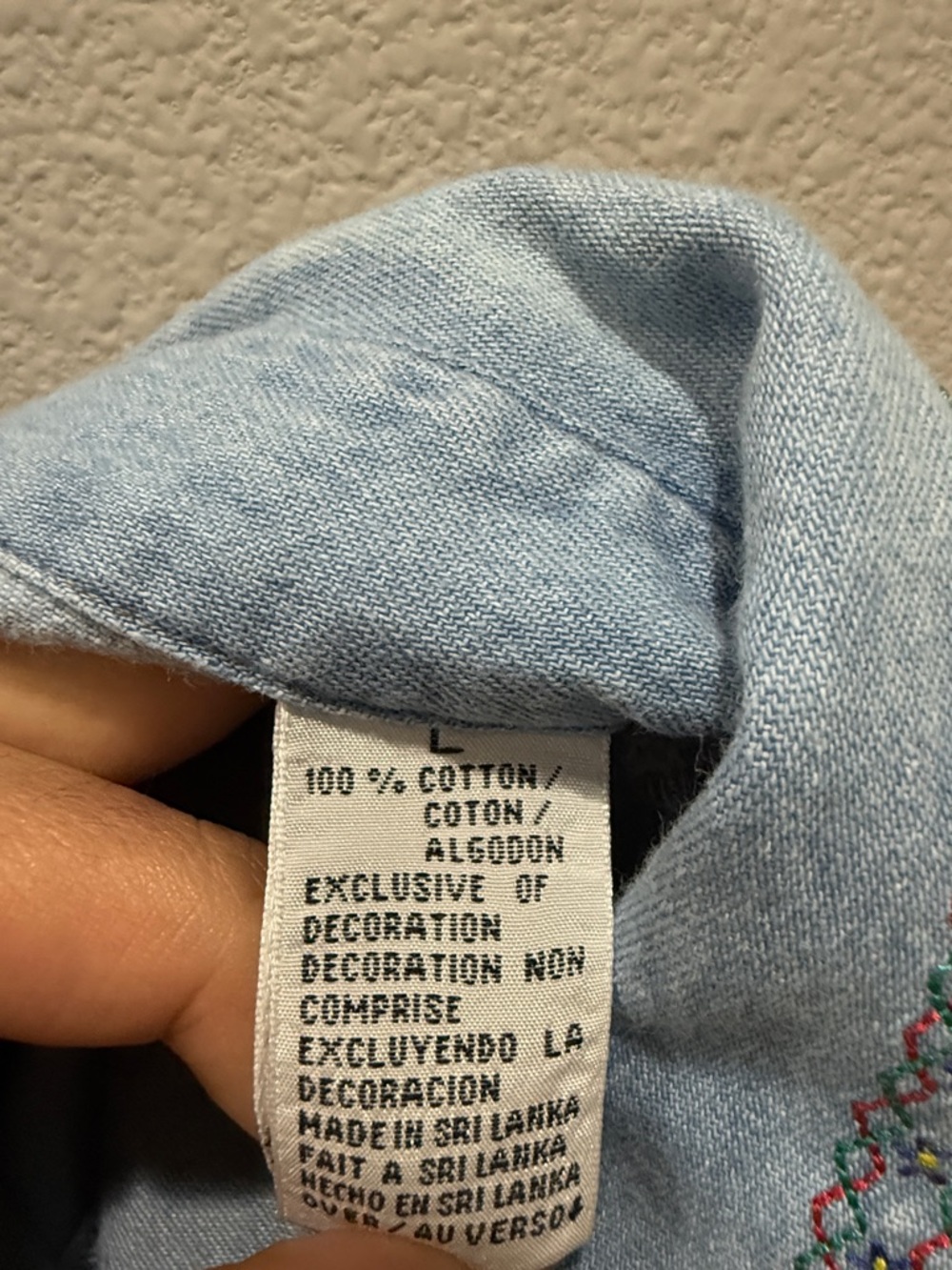 Crazy Horse Chambray 100% Cotton Button Up Shirt Size‎ L - Picture 4 of 4